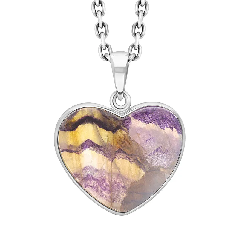 Sterling Silver Blue John Abstract Heart Unique Pendant sold by Jura Watches