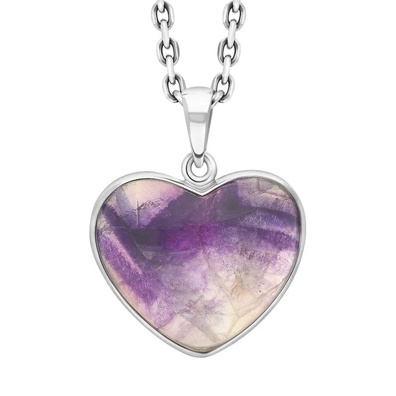 Sterling Silver Blue John Abstract Heart Unique Pendant sold by Jura Watches