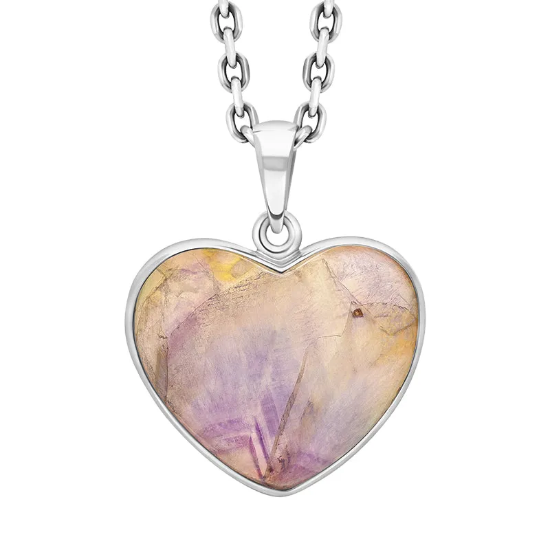 Sterling Silver Blue John Abstract Heart Unique Pendant sold by Jura Watches