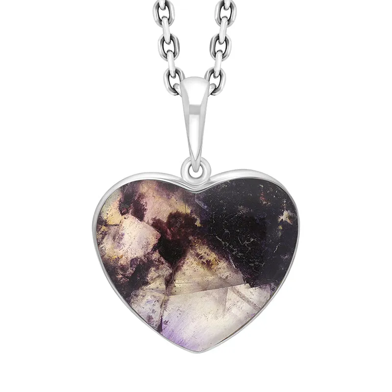 Sterling Silver Unique Blue John Heart Pendant sold by Jura Watches