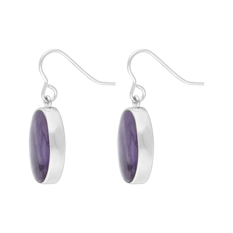 Sterling Silver Blue John Oval Drop Unique Earrings sold by Jura Watches product image thumbnail 2