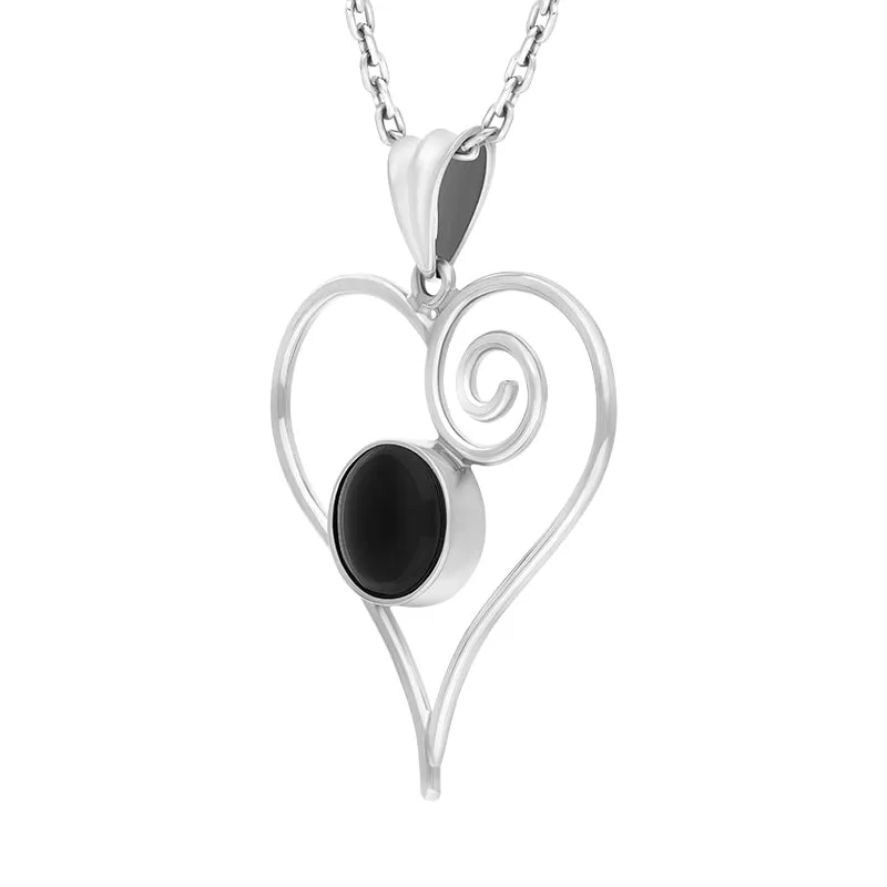 Sterling Silver Whitby Jet Open Frame Necklace sold by Jura Watches product image thumbnail 2