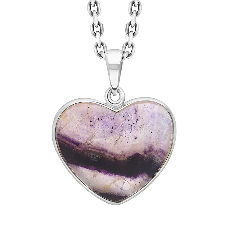Sterling Silver Blue John Unique Heart Pendant sold by Jura Watches