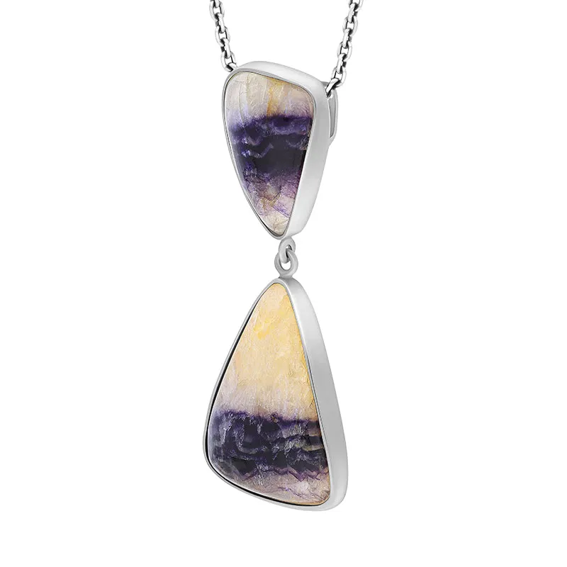 Sterling Silver Blue John Two Stone Abstract Unique Pendant sold by Jura Watches product image thumbnail 2