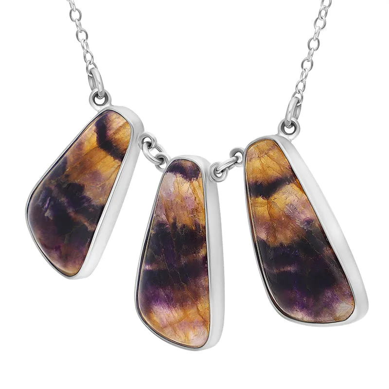 Sterling Silver Blue John Abstract Oval Unique Necklace sold by Jura Watches product image thumbnail 2