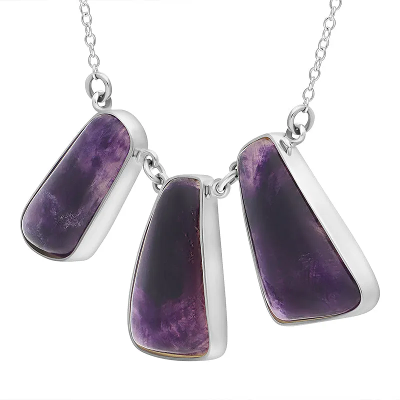 Sterling Silver Blue John Abstract Oblong Unique Necklace sold by Jura Watches product image thumbnail 2