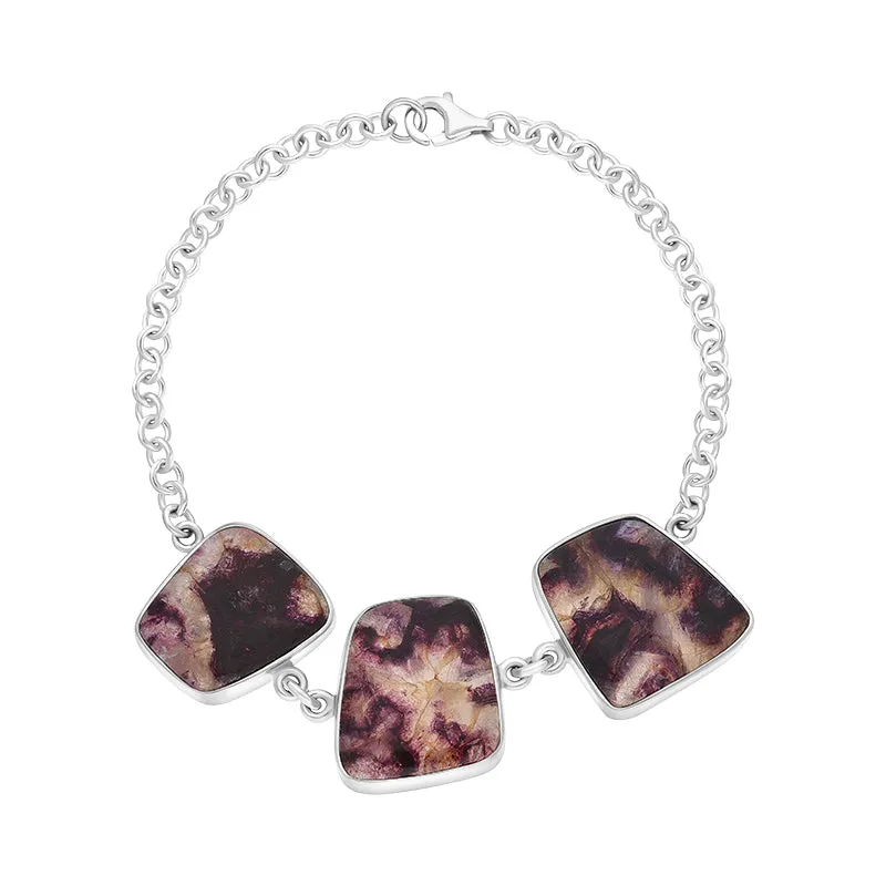 Sterling Silver Blue John Abstract Oval Unique Bracelet sold by Jura Watches