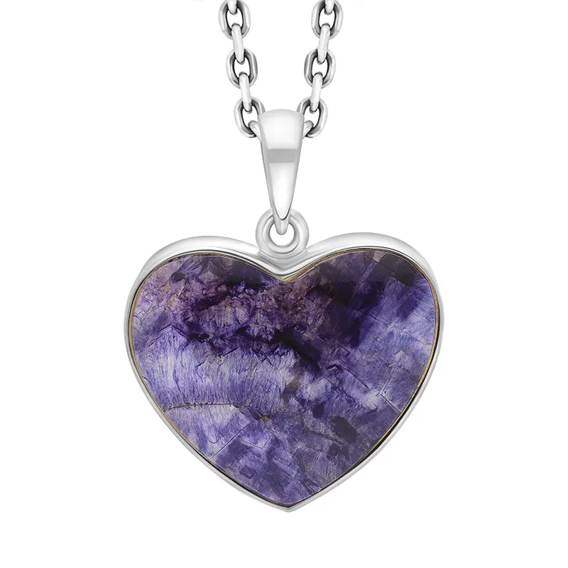 Sterling Silver Blue Unique Heart Pendant sold by Jura Watches