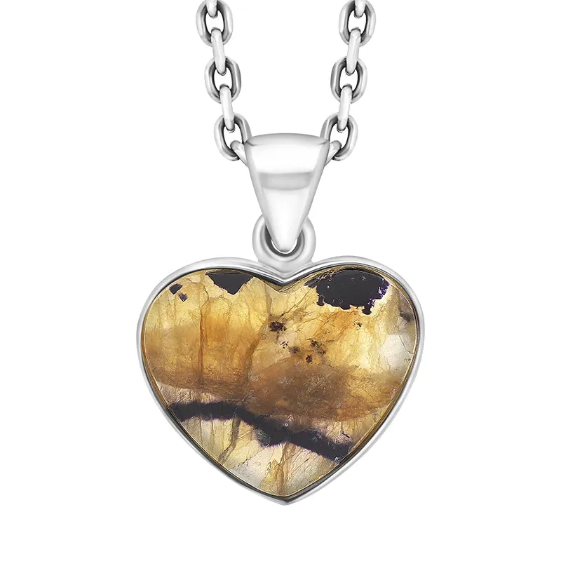 Sterling Silver Blue John Unique Heart Pendant sold by Jura Watches