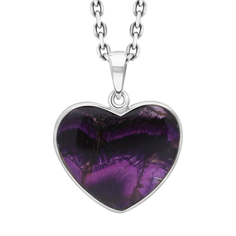 Sterling Silver Blue John Unique Heart Pendant sold by Jura Watches