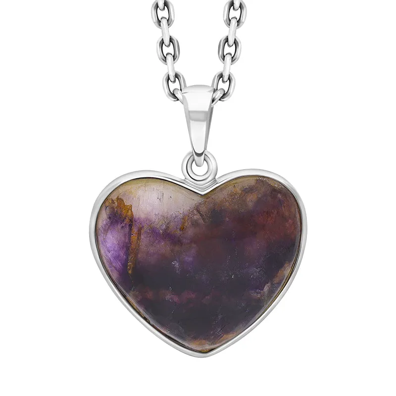 Sterling Silver Blue John Unique Heart Pendant sold by Jura Watches