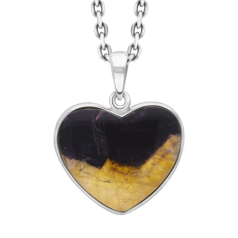Sterling Silver Blue John Unique Heart Pendant sold by Jura Watches
