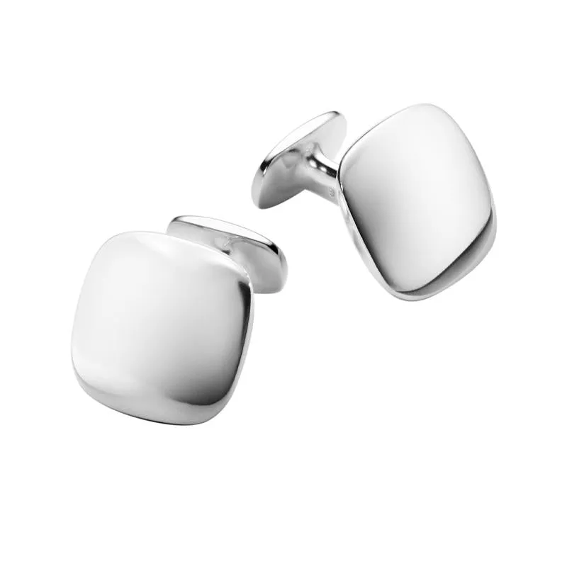 Georg Jensen Men's Classic Sterling Silver Domed Cushion Cufflinks sold by Jura Watches