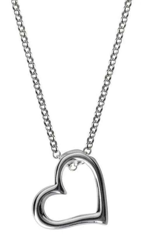 Sterling Silver Open Heart Necklace sold by Jura Watches