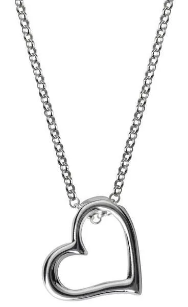 Sterling Silver Open Heart Necklace sold by Jura Watches