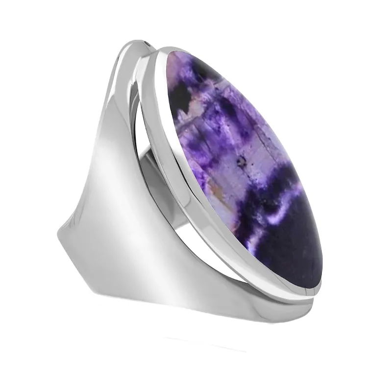 Sterling Silver Blue John Large Oval Statement Ring sold by Jura Watches product image thumbnail 2