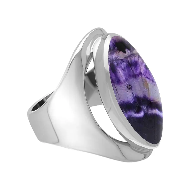 Sterling Silver Blue John Medium Oval Ring sold by Jura Watches product image thumbnail 2