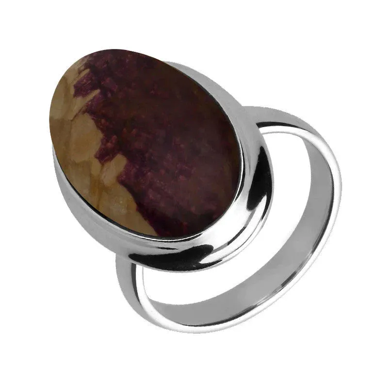 Sterling Silver Blue John Domed Oval Ring sold by Jura Watches