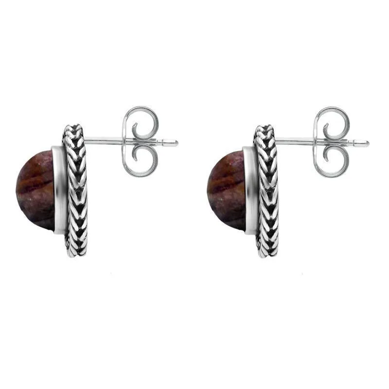 Sterling Silver Blue John Foxtail Round Stud Earrings D sold by Jura Watches product image thumbnail 2