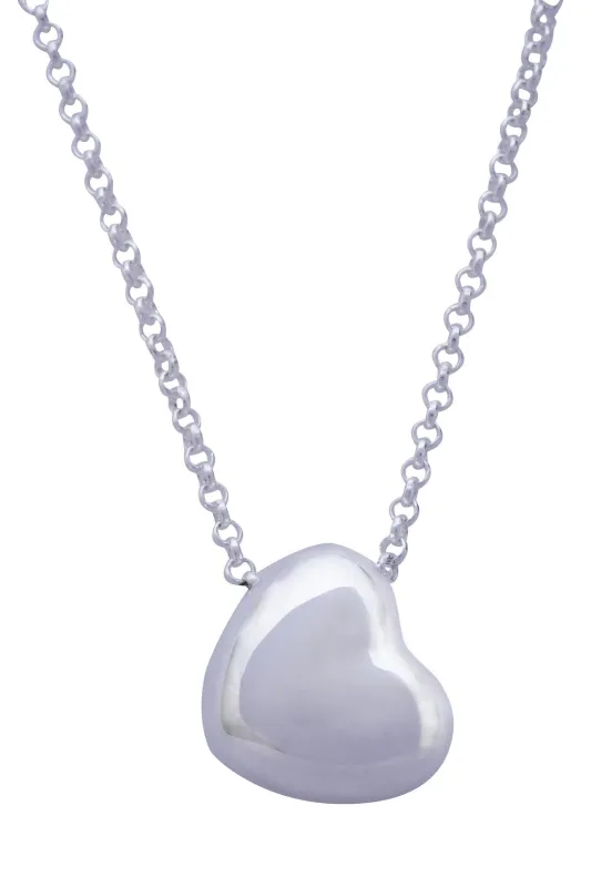 Sterling Silver Medium 3D Heart Necklace sold by Jura Watches