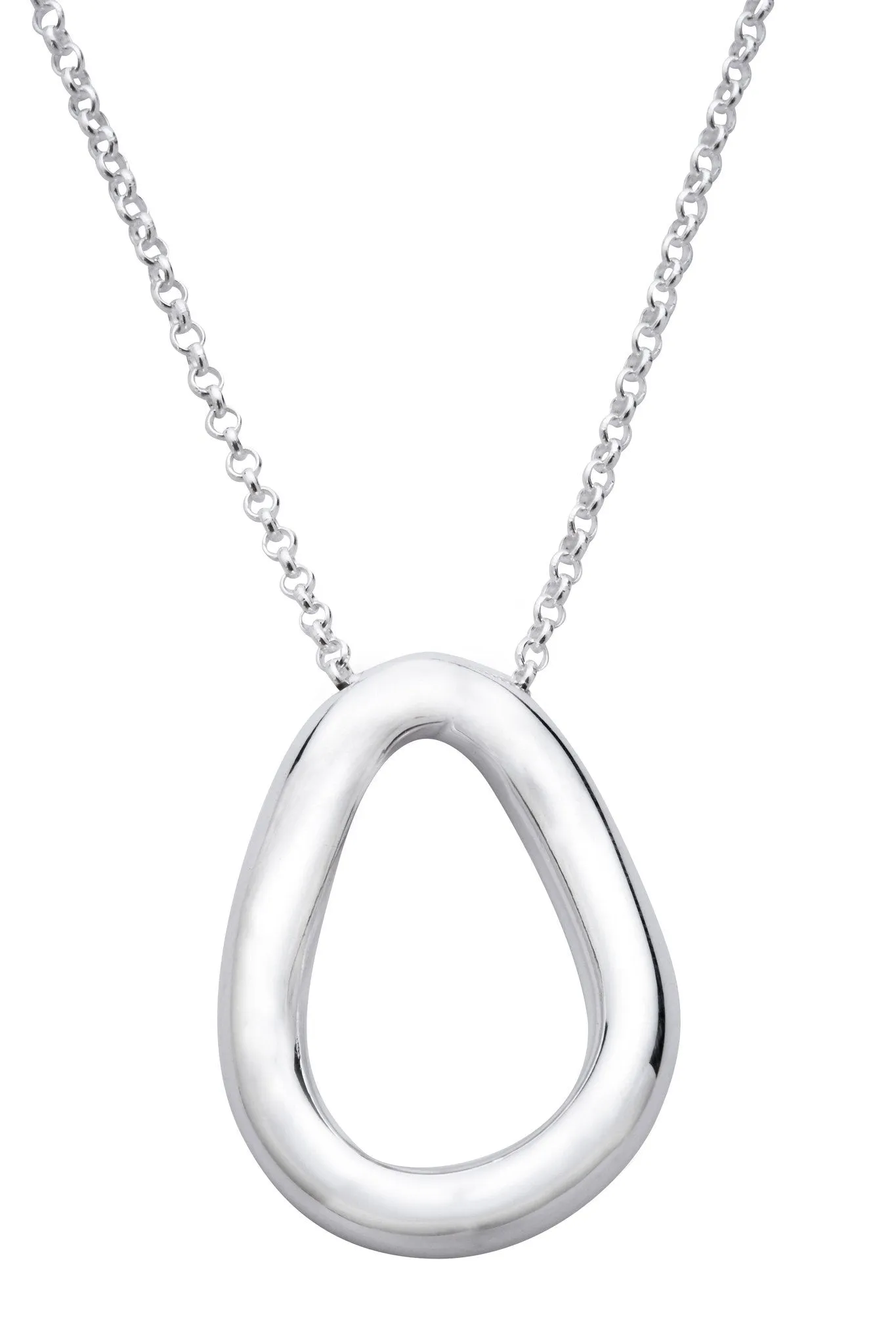 Sterling Silver Open Pear Shaped Necklace sold by Jura Watches