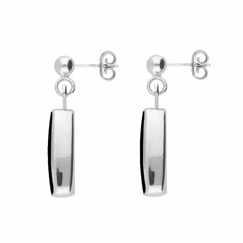 Sterling Silver Whitby Jet Oblong Drop Earrings sold by Jura Watches product image thumbnail 2