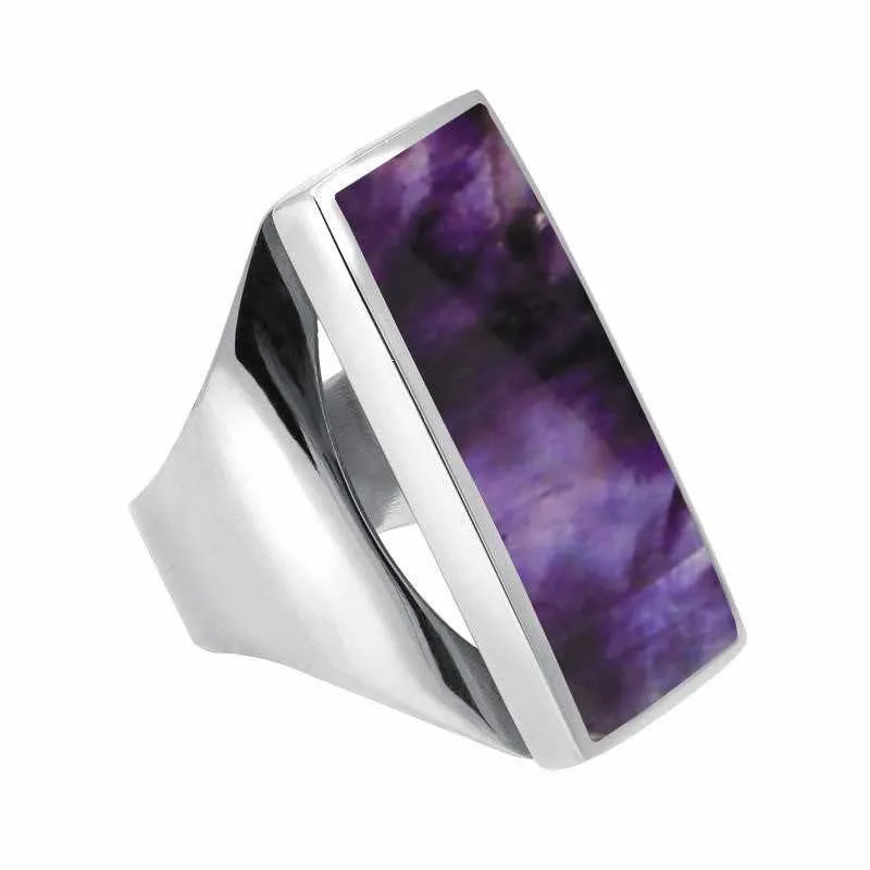 Sterling Silver Blue John Large Oblong Ring sold by Jura Watches product image thumbnail 2