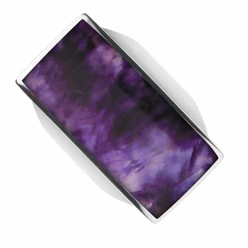 Sterling Silver Blue John Large Oblong Ring sold by Jura Watches