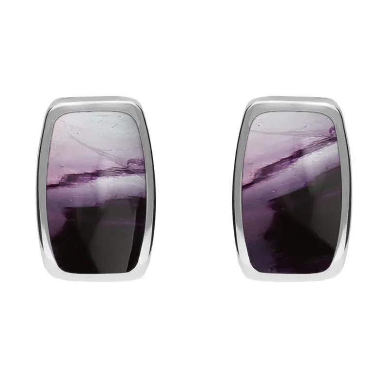 Sterling Silver Blue John Barrel Stud Earrings sold by Jura Watches