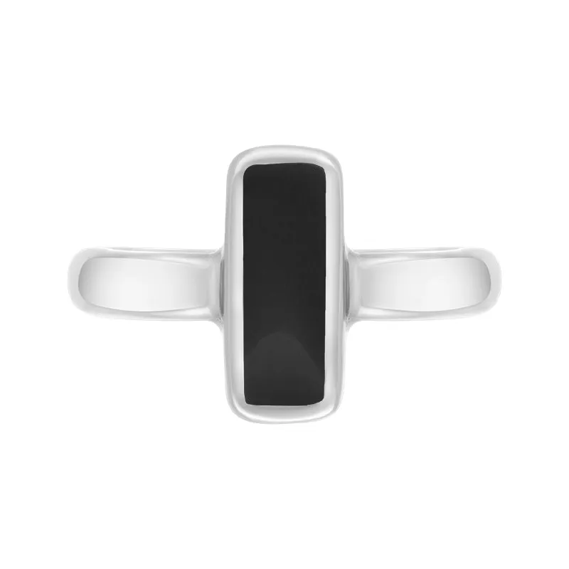 Sterling Silver Whitby Jet Slim Oblong Ring sold by Jura Watches product image thumbnail 3