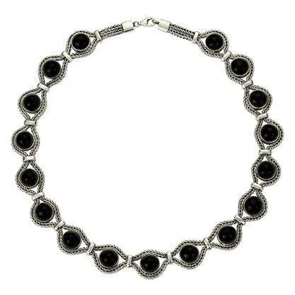 Sterling Silver Whitby Jet Foxtail Seventeen Stone Necklace D sold by Jura Watches product image thumbnail 2