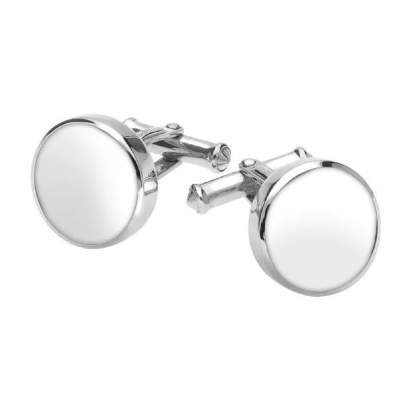 Sterling Silver Bauxite Round Shape Cufflinks sold by Jura Watches