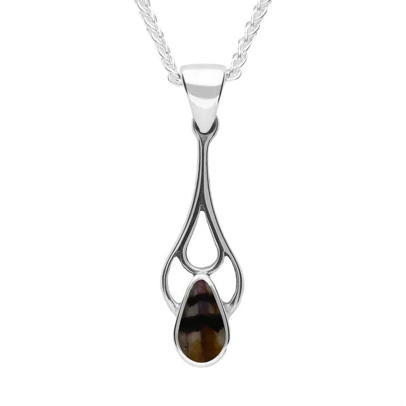 Sterling Silver Blue John Pear Spoon Necklace sold by Jura Watches