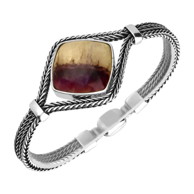 Sterling Silver Blue John 27mm Cushion Foxtail Bracelet D sold by Jura Watches