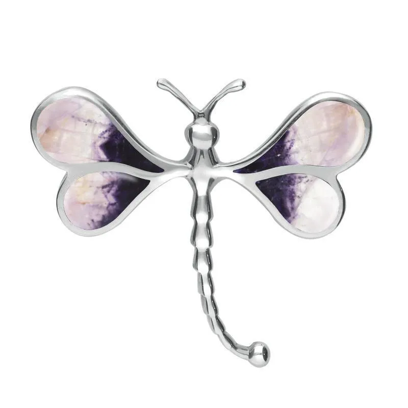 Sterling Silver Blue John Dragonfly Brooch sold by Jura Watches
