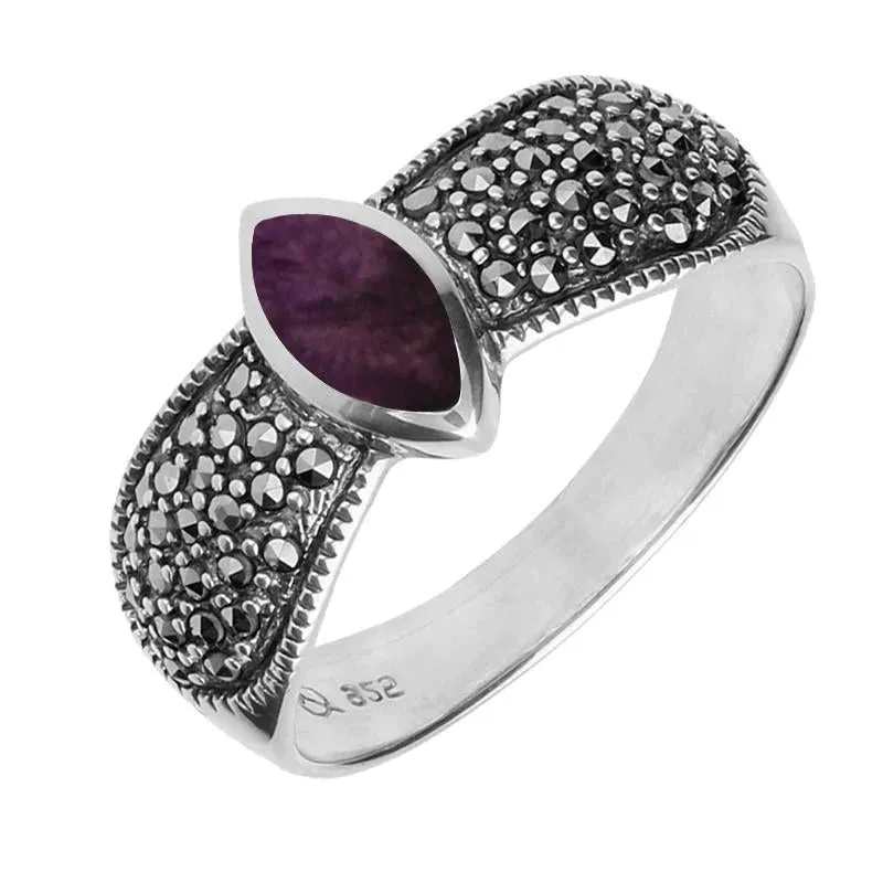 Sterling Silver Blue John Marcasite Shoulder Ring sold by Jura Watches