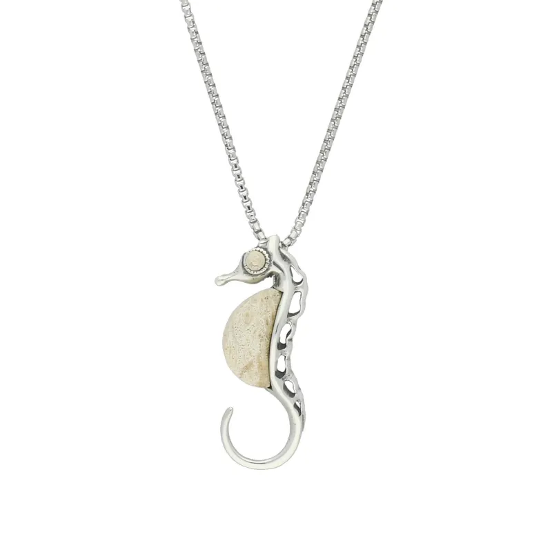 Sterling Silver Coquina Seahorse Necklace sold by Jura Watches