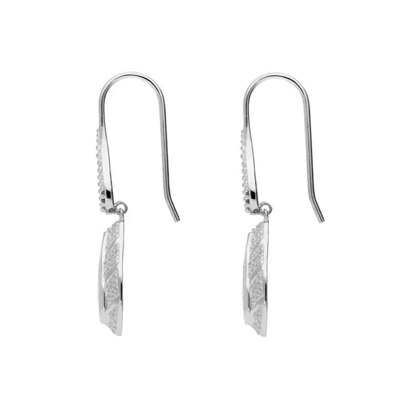 Sterling Silver Turquoise Marquise Beaded Edge Drop Earrings sold by Jura Watches product image thumbnail 2