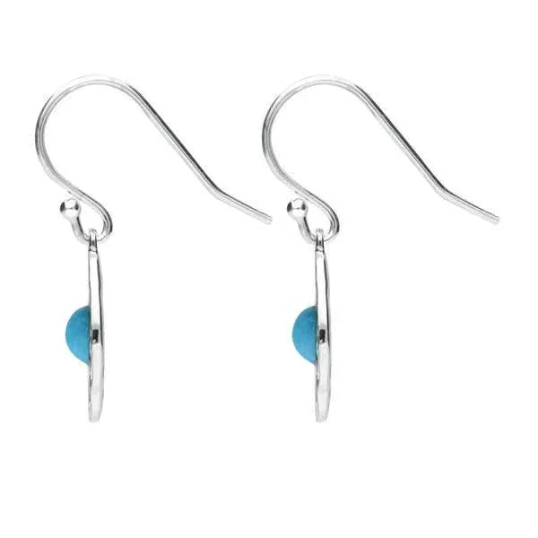 Sterling Silver Turquoise Open Flower Drop Earrings sold by Jura Watches product image thumbnail 2