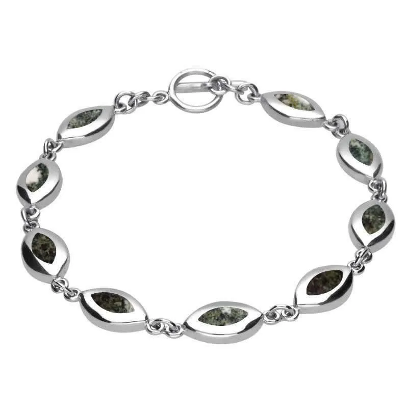 Sterling Silver Preseli Bluestone Framed Marquise Bracelet sold by Jura Watches