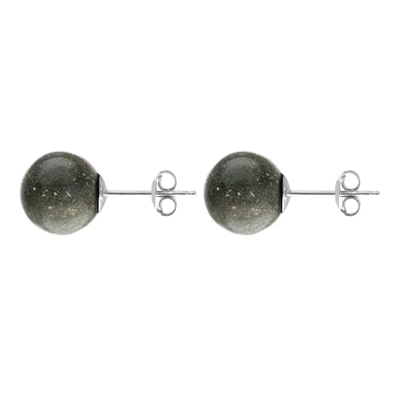 Sterling Silver Preseli Bluestone 8mm Ball Stud Earrings sold by Jura Watches product image thumbnail 2