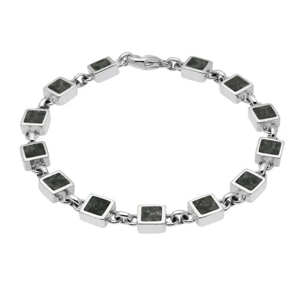 Sterling Silver Preseli Bluestone Square Bracelet sold by Jura Watches