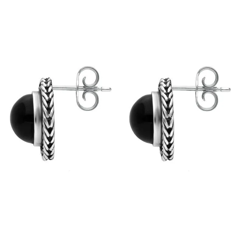 Sterling Silver Whitby Jet Foxtail Round Stud Earrings D sold by Jura Watches product image thumbnail 2