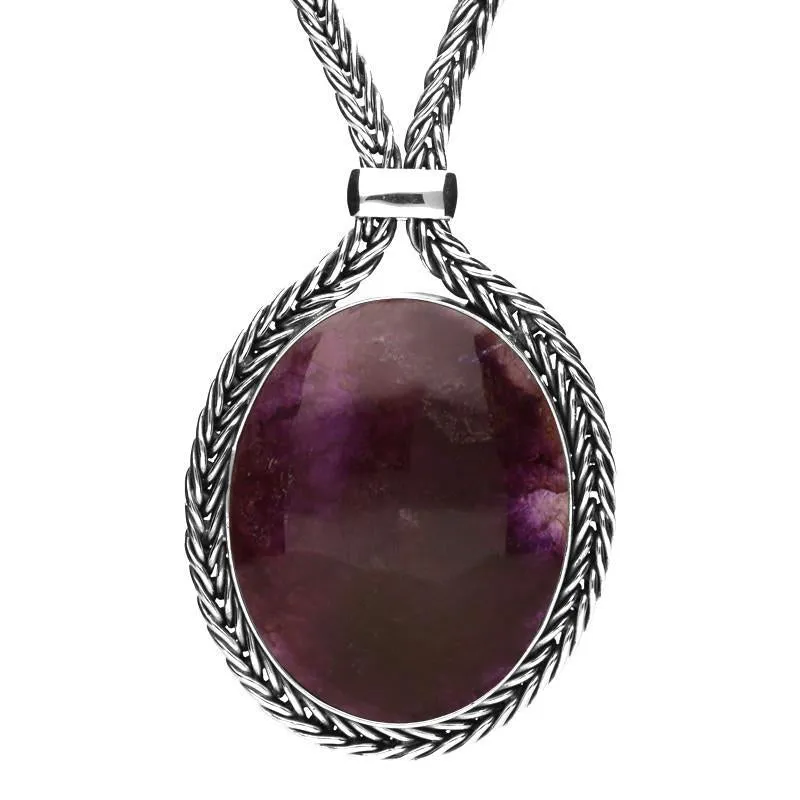 Sterling Silver Blue John Foxtail Large Oval Necklace D sold by Jura Watches