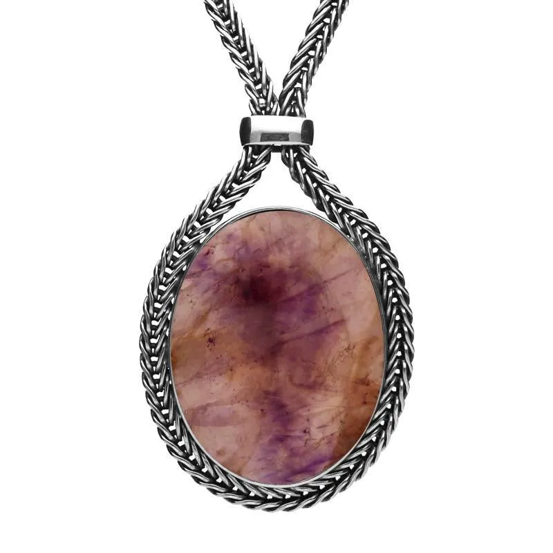 Sterling Silver Blue John Foxtail Small Oval Necklace D sold by Jura Watches