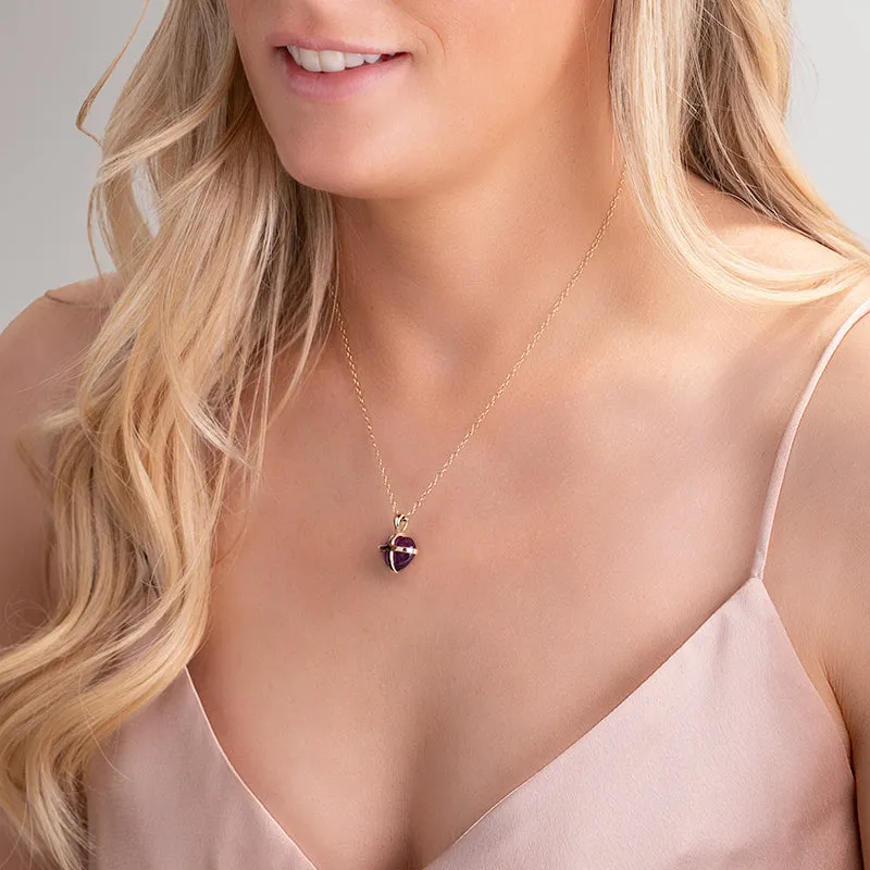 9ct Yellow Gold Blue John Small Cross Heart Necklace sold by Jura Watches product image thumbnail 2