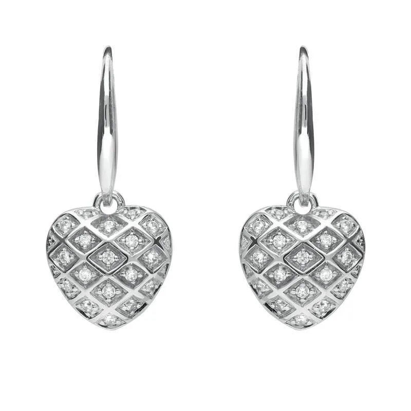 Sterling Silver Cubic Zirconia Heart Hook Drop Earrings D sold by Jura Watches
