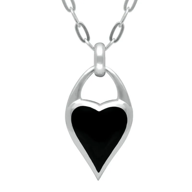 Sterling Silver Whitby Jet Heart Necklace sold by Jura Watches