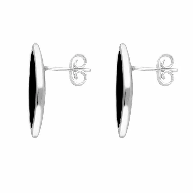 Sterling Silver Whitby Jet Toscana Marquise Stud Earrings sold by Jura Watches product image thumbnail 2