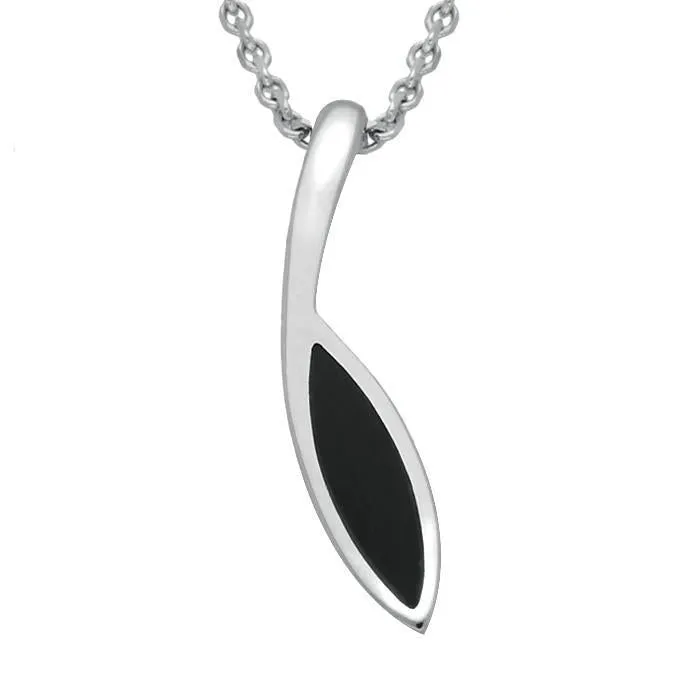 Sterling Silver Whitby Jet Toscana Marquise Necklace D sold by Jura Watches